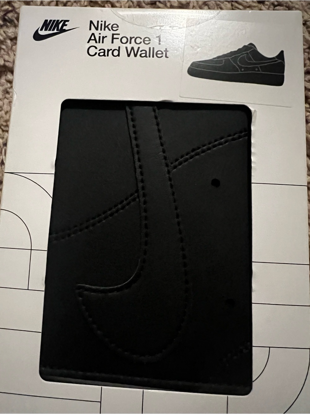 Nike Black Air Force 1 Card Wallet